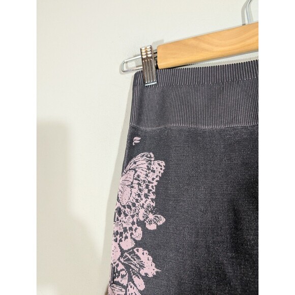 Fabletics Womens Ribbed Floral Seamless Jaqcuard 7/8 Leggings Sz S Gym Running - Picture 4 of 8